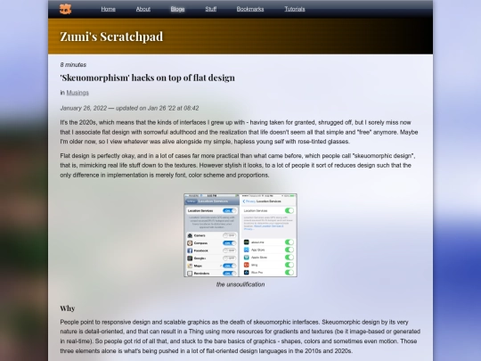 bloge/skeuomorphism screenshot