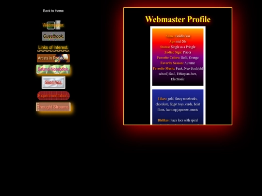 Webmaster-Profile screenshot
