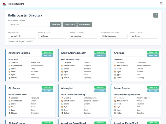 rollercoasters/directory screenshot