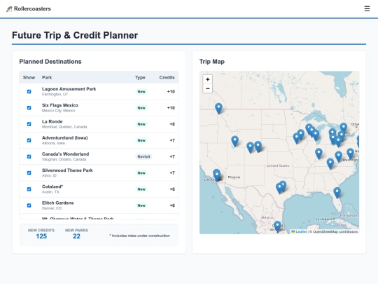 rollercoasters/planner screenshot
