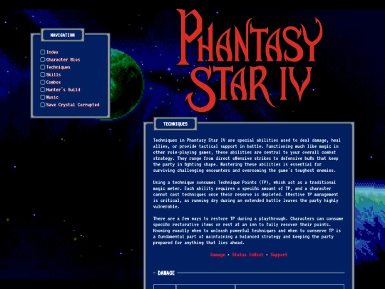 linux_gaming/phantasy_star_iv/techniques screenshot