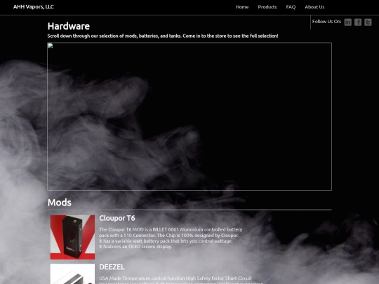 products/hardware screenshot