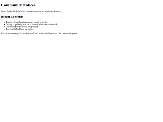church/community-warnings screenshot