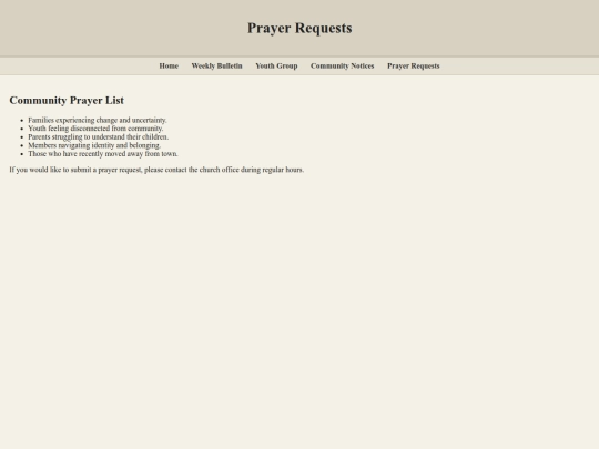 church/prayer-requests screenshot