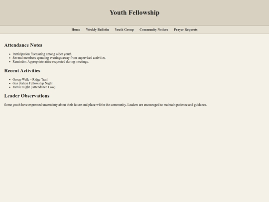 church/youth-group screenshot
