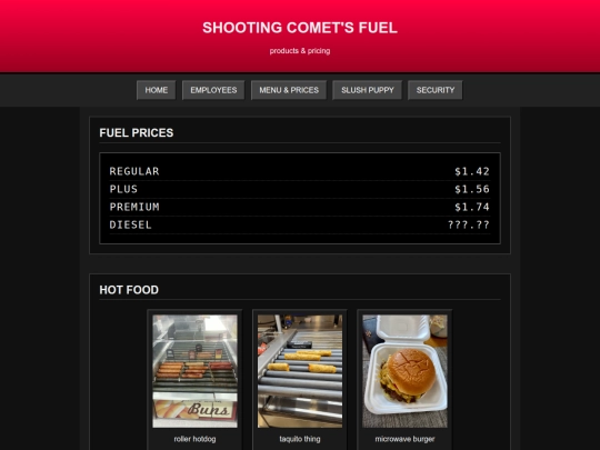 gasstation/menu screenshot
