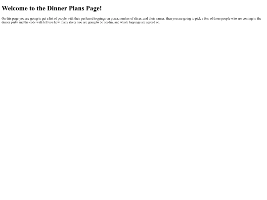 DinnerPlans screenshot