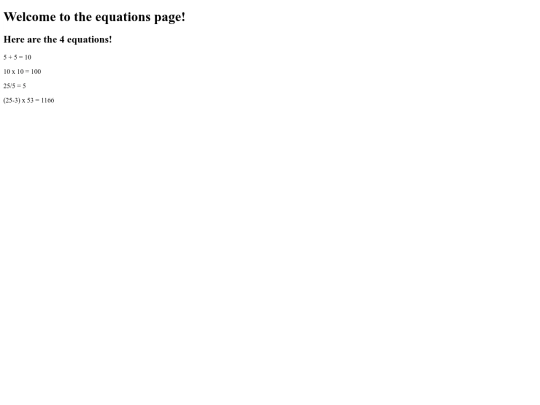 Equations Page screenshot