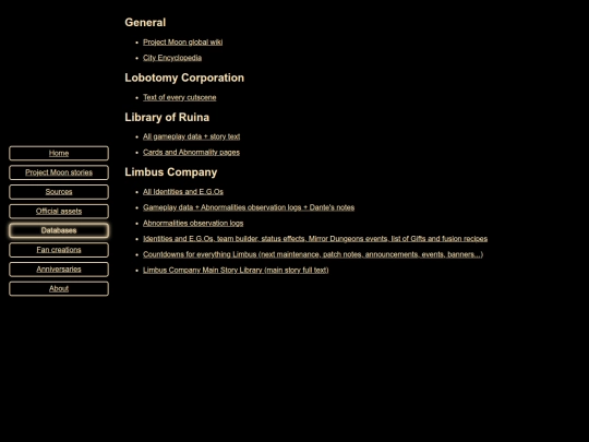 databases screenshot