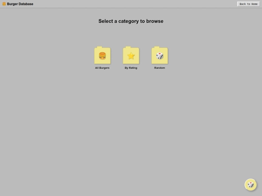 burger-database screenshot