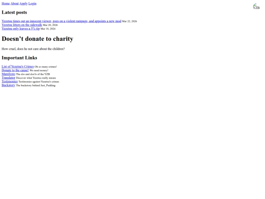 yezetsu/crimelist/charity screenshot