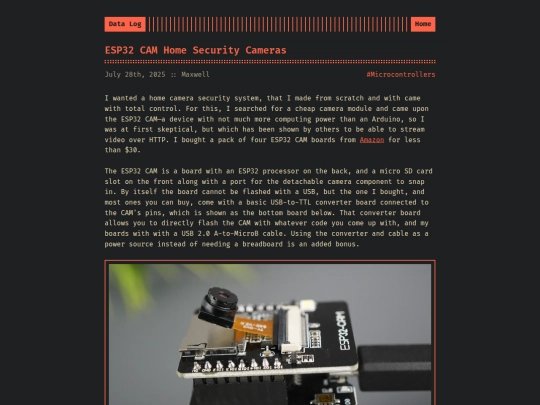 logs/ESP32 CAM Home Security Cameras screenshot