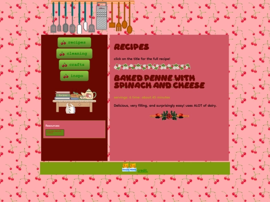 writing/ladydi/recipes screenshot