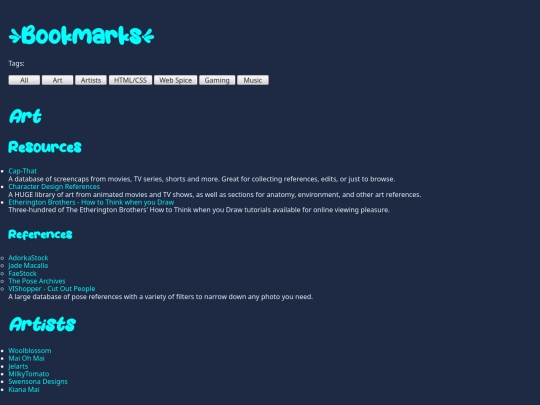 bookmarks screenshot