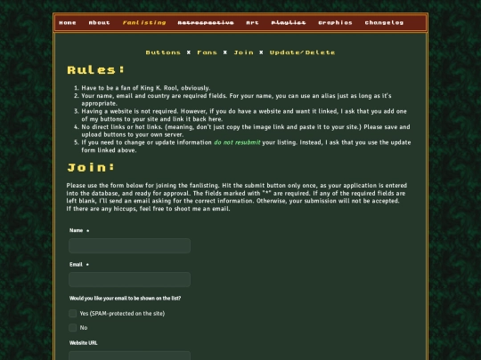 kruelty/fanlisting/join screenshot