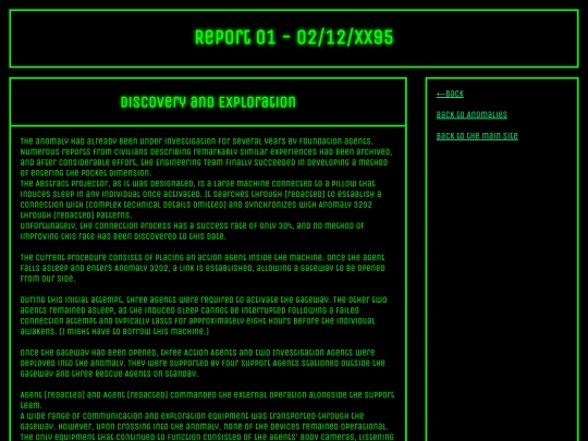 Agency/Menu/Anomalies/Anomaly 3202 - Parallel Abstract/report01 screenshot