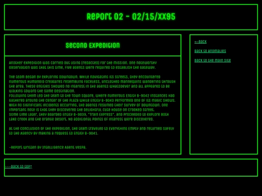 Agency/Menu/Anomalies/Anomaly 3202 - Parallel Abstract/report02 screenshot