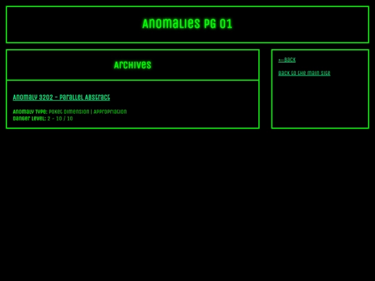 Agency/Menu/Anomalies/MenuPage1 screenshot