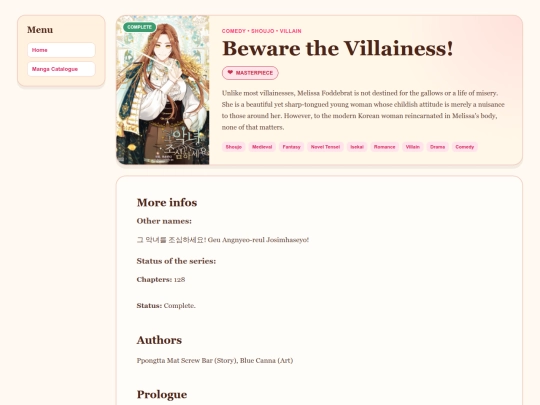 Blog/My Manga Recomendations!/1pgEntry/BewaretheVillainess screenshot