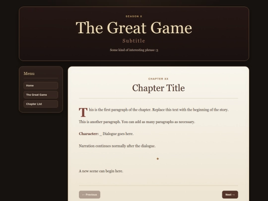 My Novels/The Great Game/template screenshot