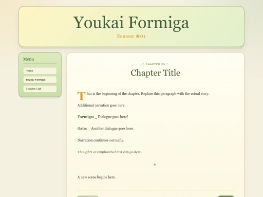 My Novels/Youkai Formiga/template screenshot