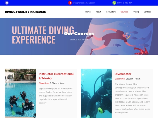 courses screenshot