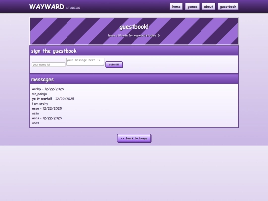 guestbook screenshot
