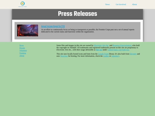 news/press-releases screenshot