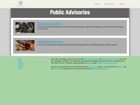 news/public-advisories screenshot