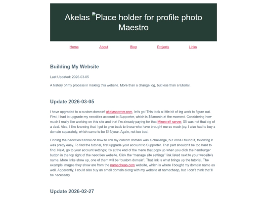 projects/2026/03/05/building-my-website screenshot