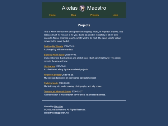 projects screenshot