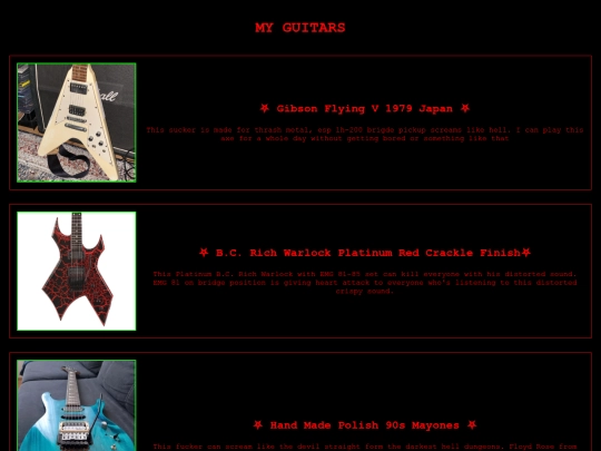 guitars screenshot