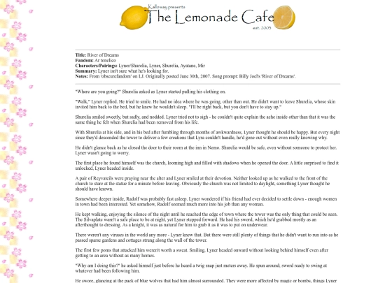 fanfiction/atriverofdreams screenshot