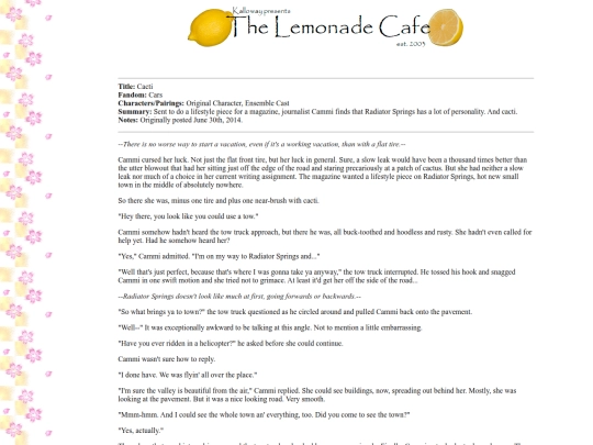 fanfiction/carscacti screenshot