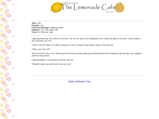 fanfiction/carslefts screenshot