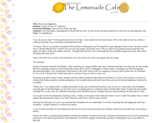 fanfiction/casteelhorses screenshot