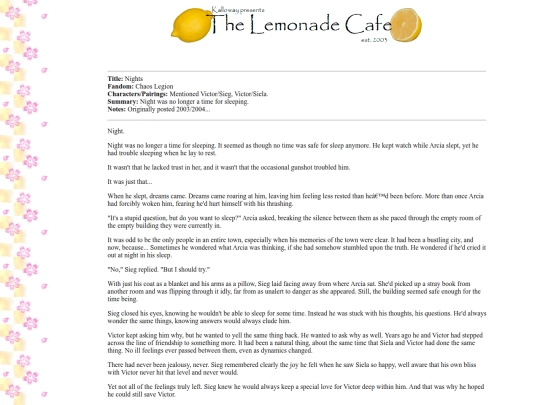 fanfiction/clnights screenshot