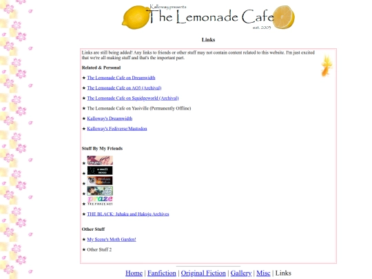 links screenshot