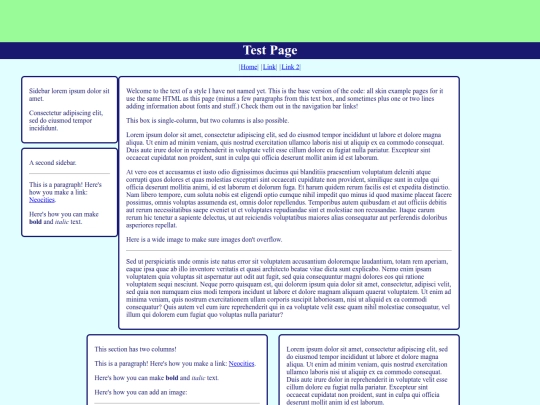 testpage screenshot