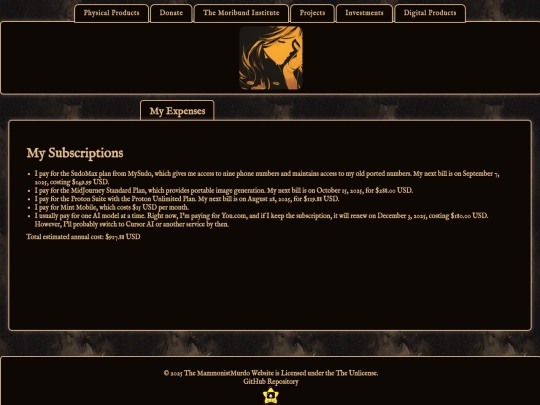 Expenses screenshot