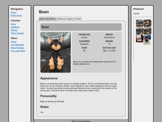 canines/dogs/bean screenshot