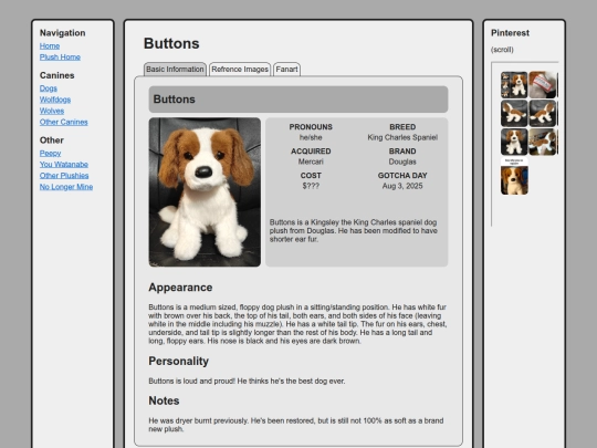 canines/dogs/buttons screenshot