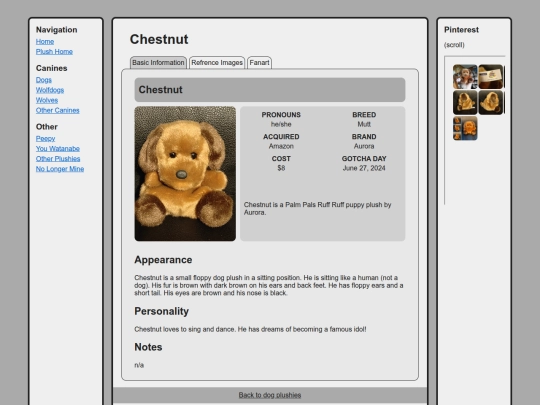 canines/dogs/chestnut screenshot