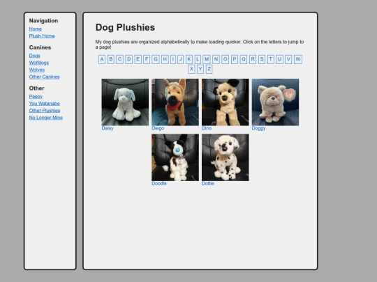 canines/dogs/listd screenshot