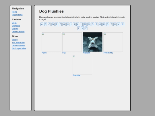 canines/dogs/listf screenshot