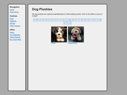 canines/dogs/listg screenshot