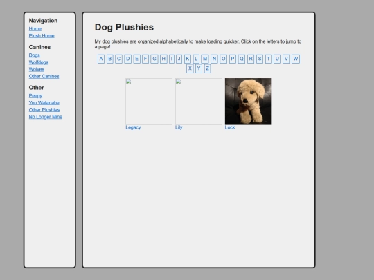canines/dogs/listl screenshot