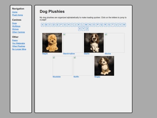 canines/dogs/listm screenshot