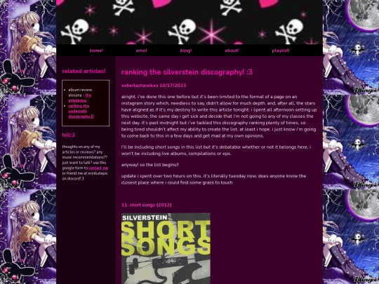 emo/reviews/silverstein_discography screenshot