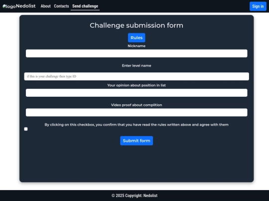 form screenshot